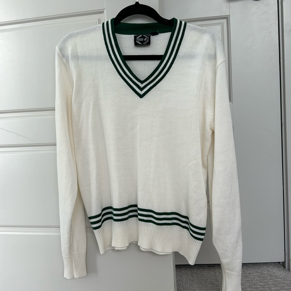 green stripe sweater